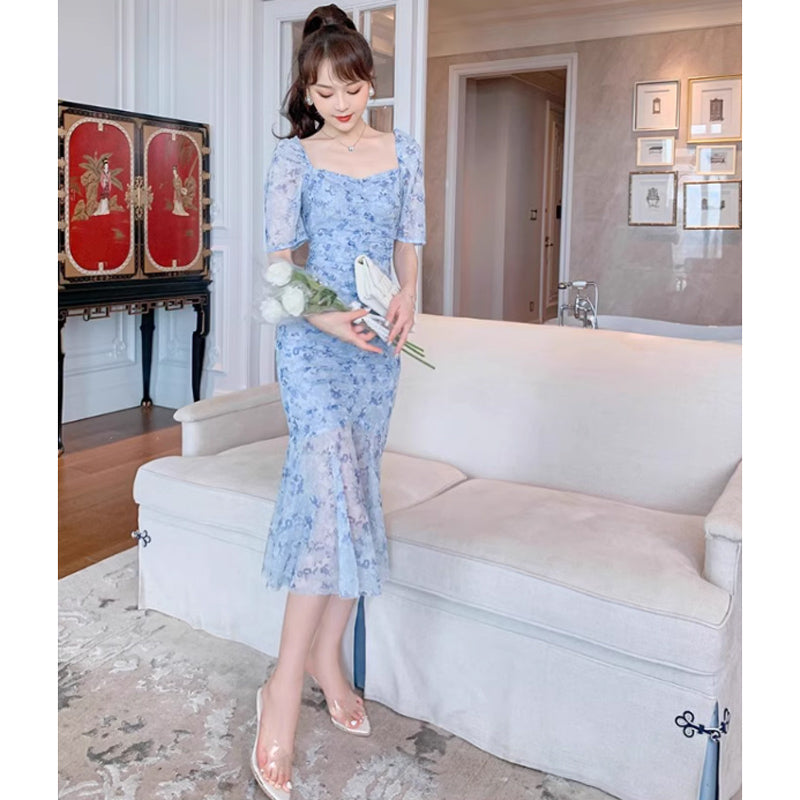 ライトブルーマーメイドワンピース