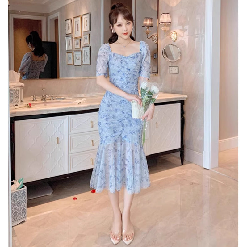 ライトブルーマーメイドワンピース