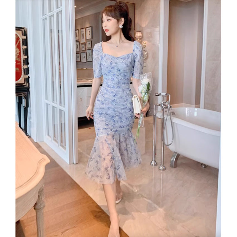 ライトブルーマーメイドワンピース