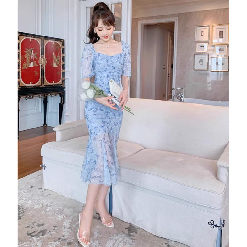 ライトブルーマーメイドワンピース