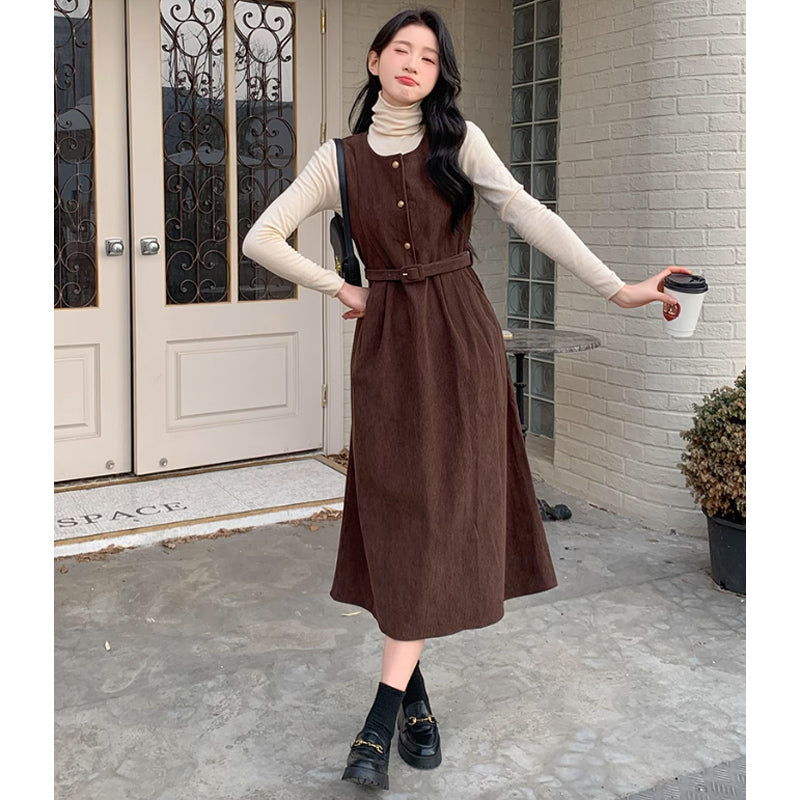 コーデュロイレトロワンピース