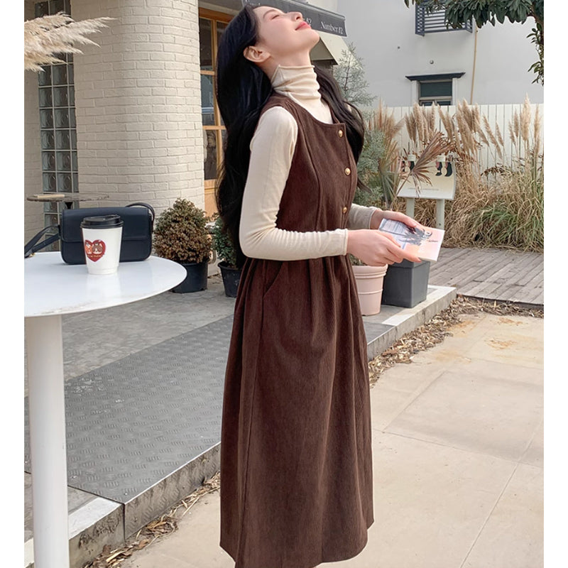コーデュロイレトロワンピース