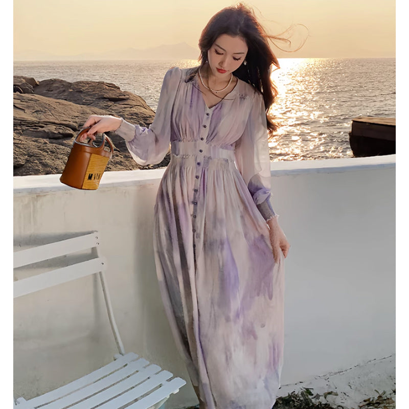 マーブルシフォンワンピース