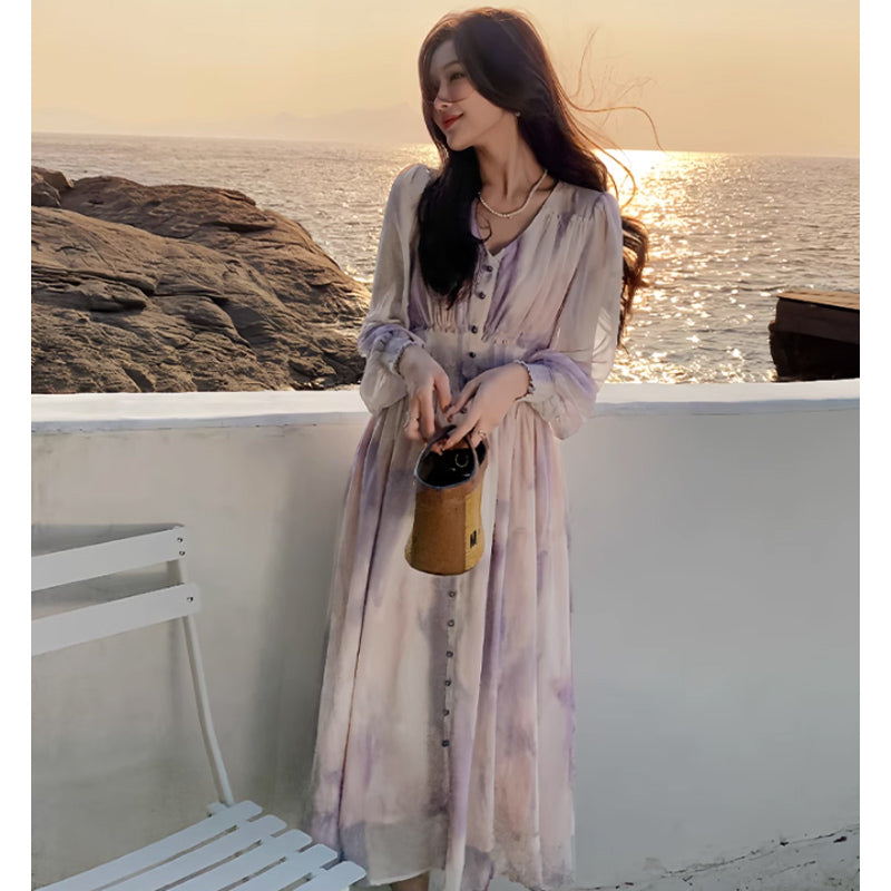 マーブルシフォンワンピース