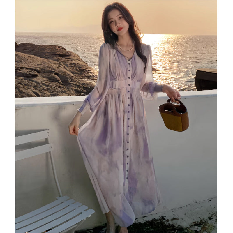 マーブルシフォンワンピース