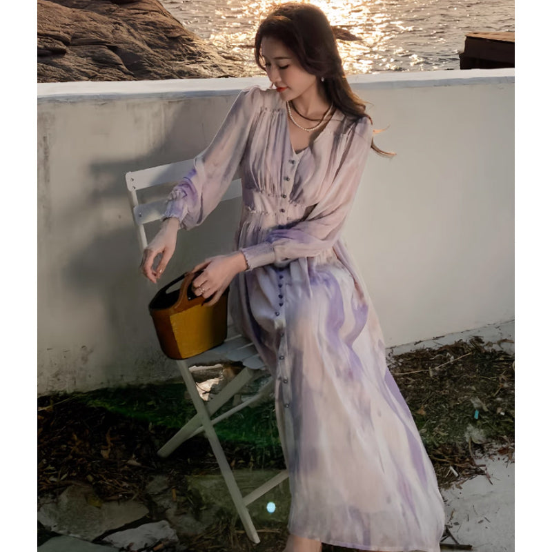 マーブルシフォンワンピース