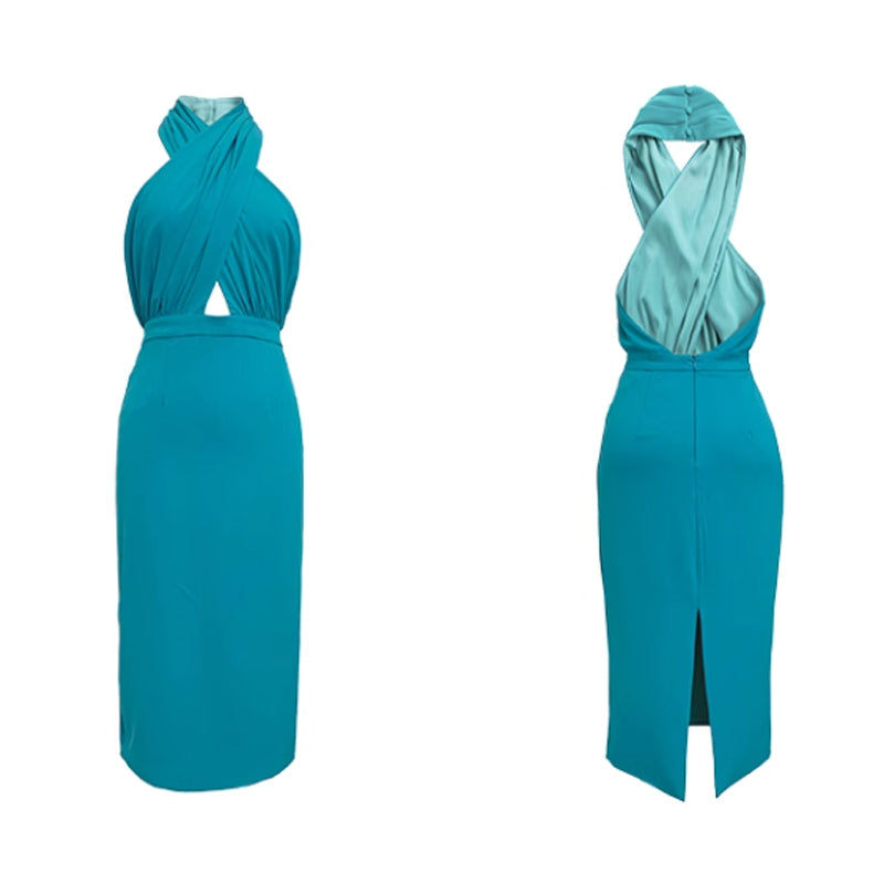 ホルターネックバックオープンワンピース(2colors)