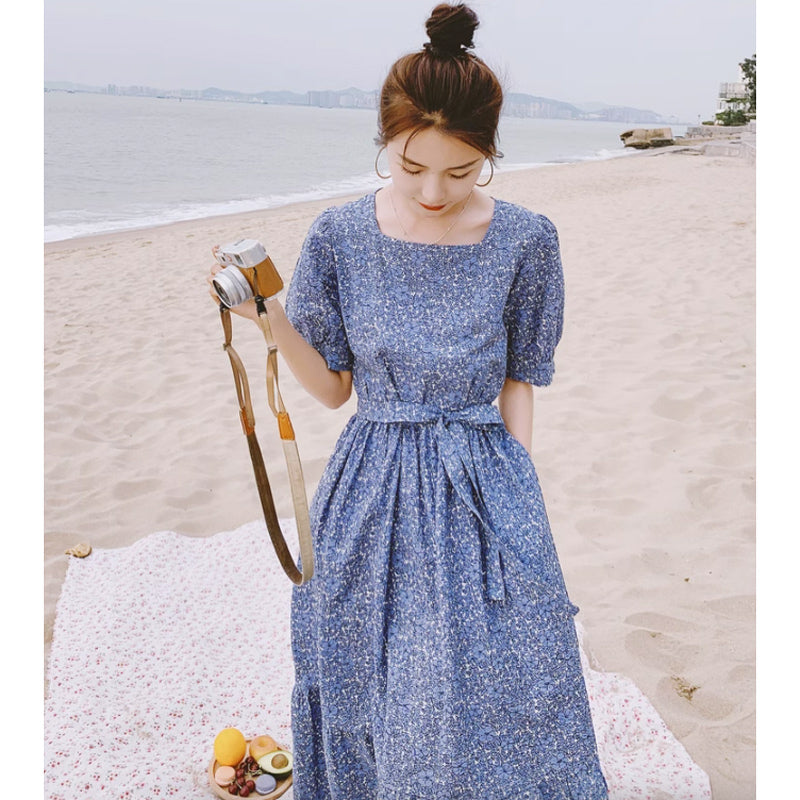 スクエアネックAラインワンピース