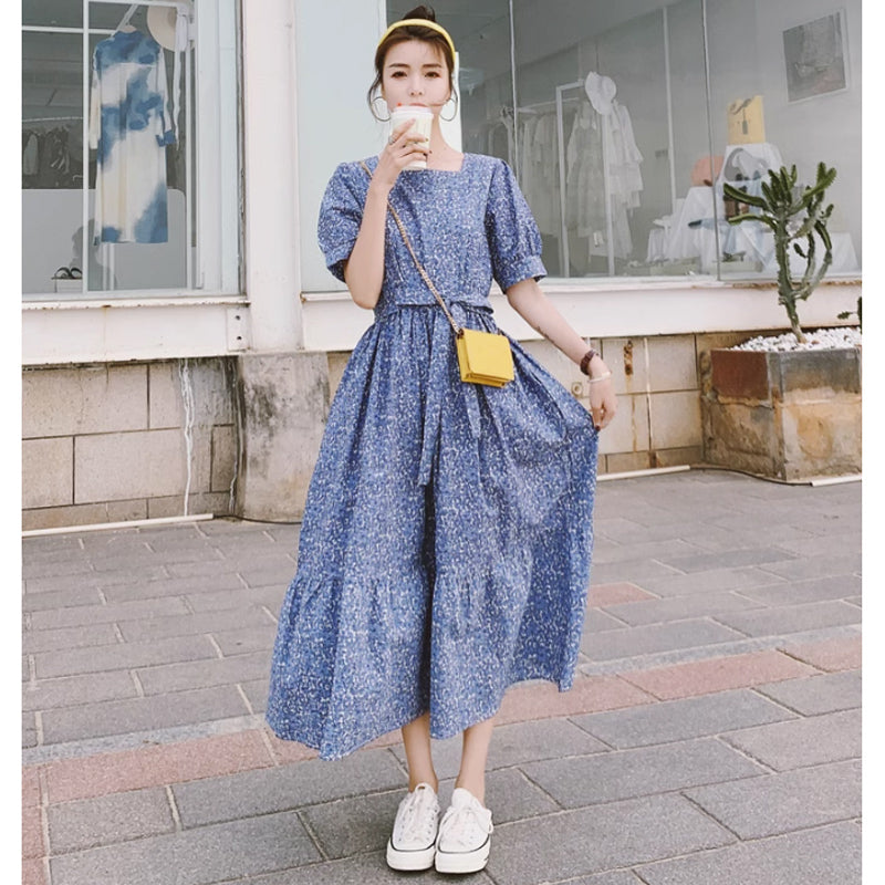 スクエアネックAラインワンピース