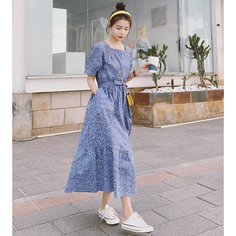 スクエアネックAラインワンピース