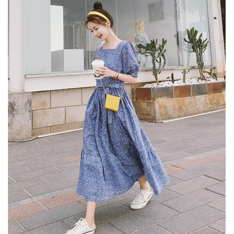 スクエアネックAラインワンピース