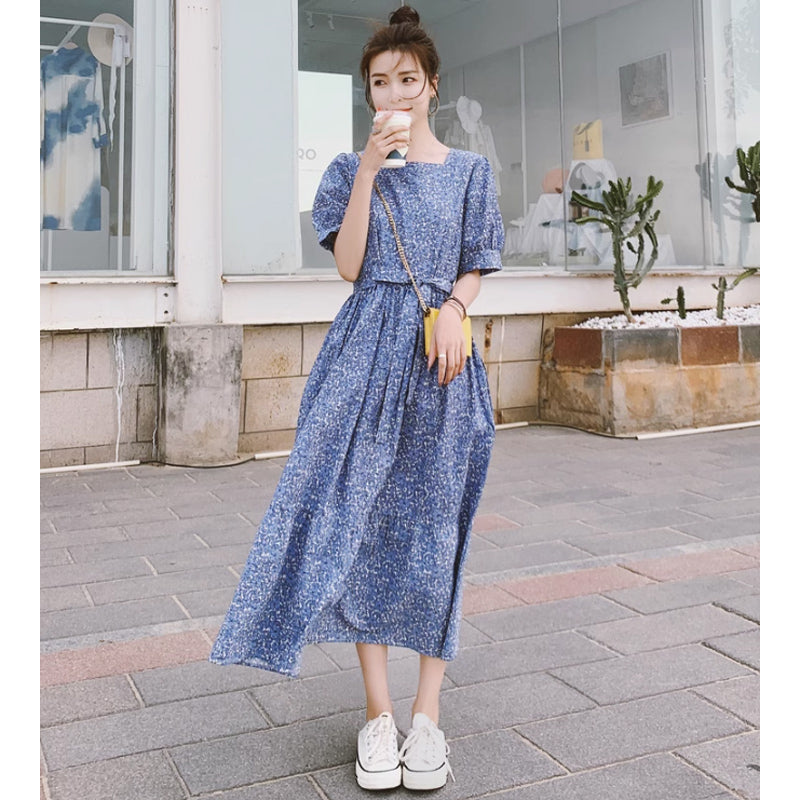 スクエアネックAラインワンピース