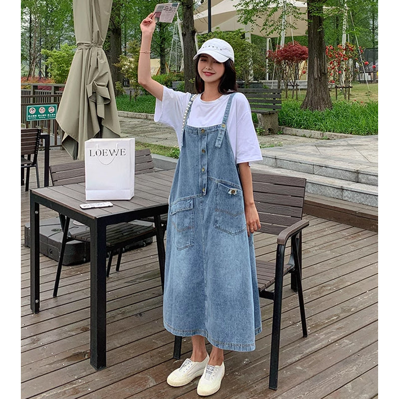 オーバーサイズデニムサロペットスカート