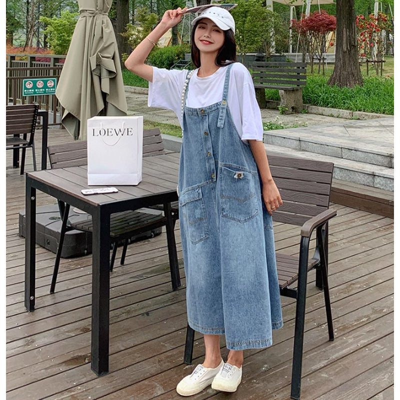 オーバーサイズデニムサロペットスカート