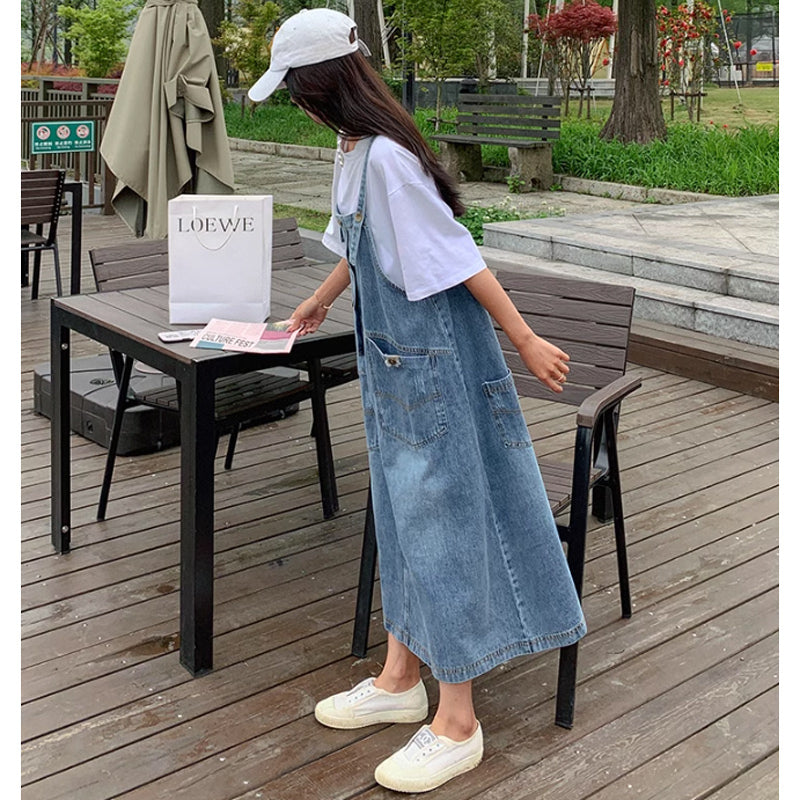 オーバーサイズデニムサロペットスカート