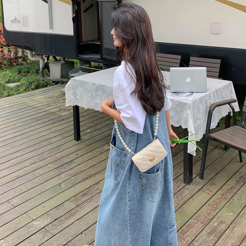 オーバーサイズデニムサロペットスカート