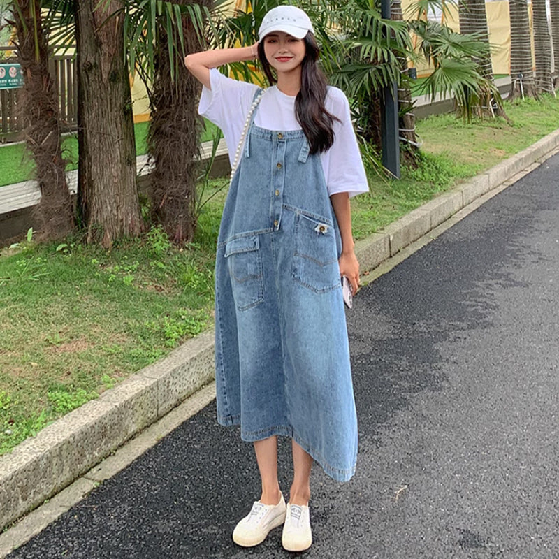 オーバーサイズデニムサロペットスカート