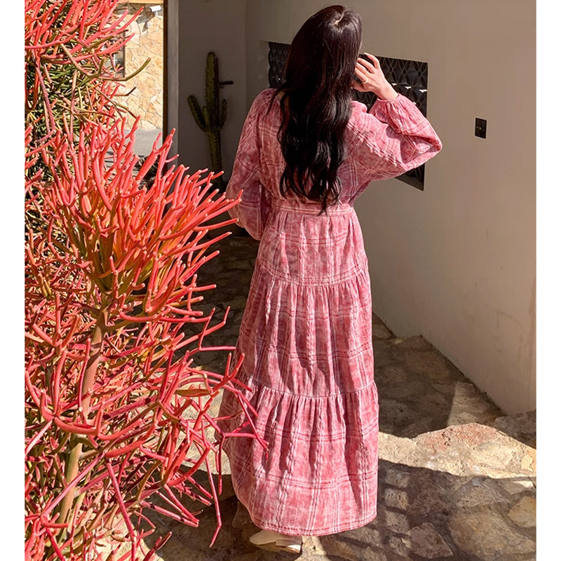 レトロチェックワンピース