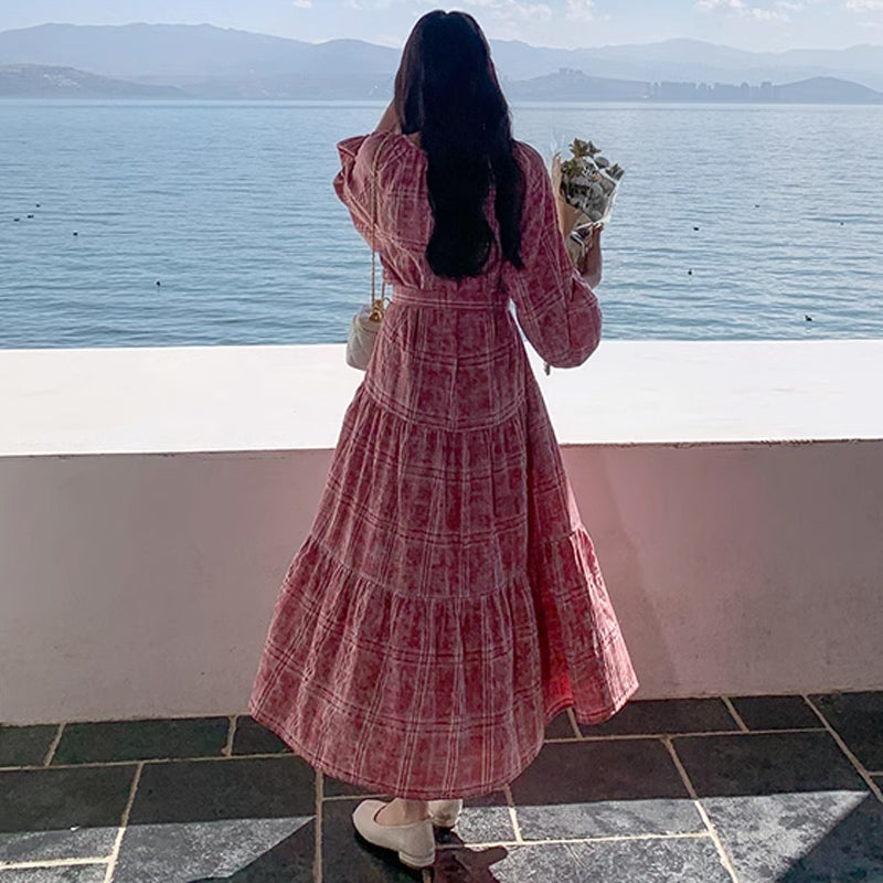 レトロチェックワンピース