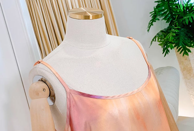 【即納】オープンショルダーシフォンワンピース