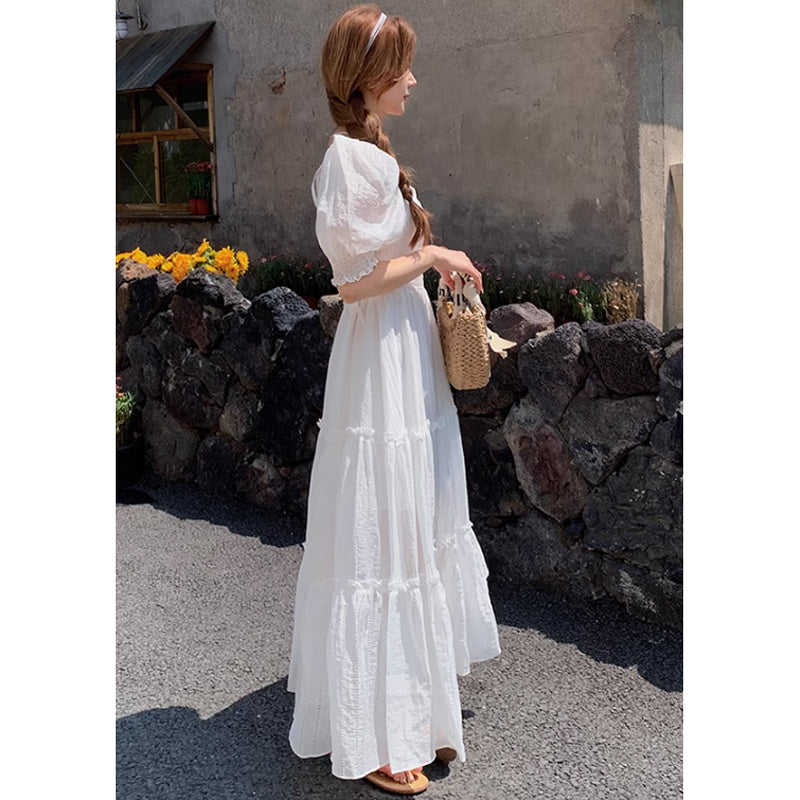 オフショルダーシャーリングワンピース