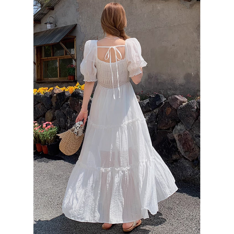 オフショルダーシャーリングワンピース