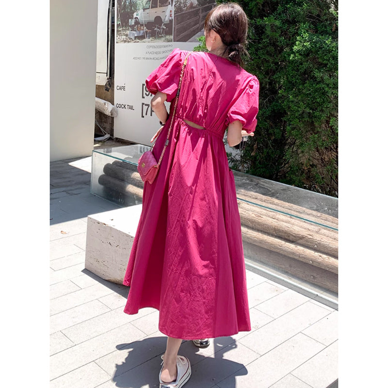 バックウエストカットワンピース