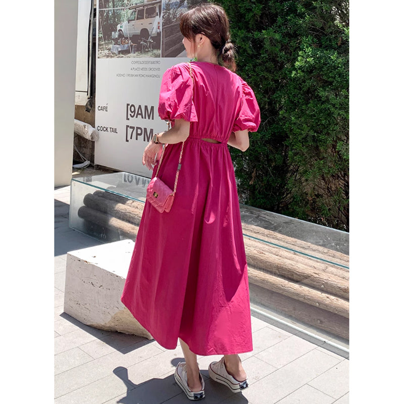 バックウエストカットワンピース