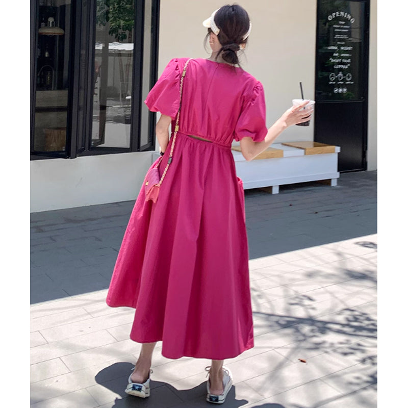 バックウエストカットワンピース