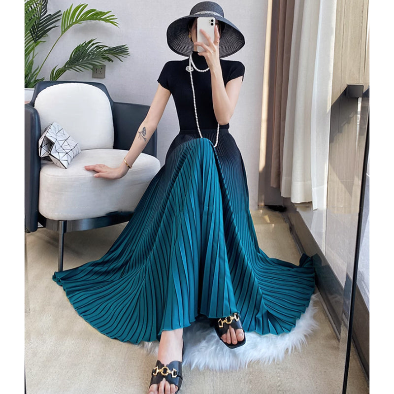 グラデーションプリーツスカート(6colors)