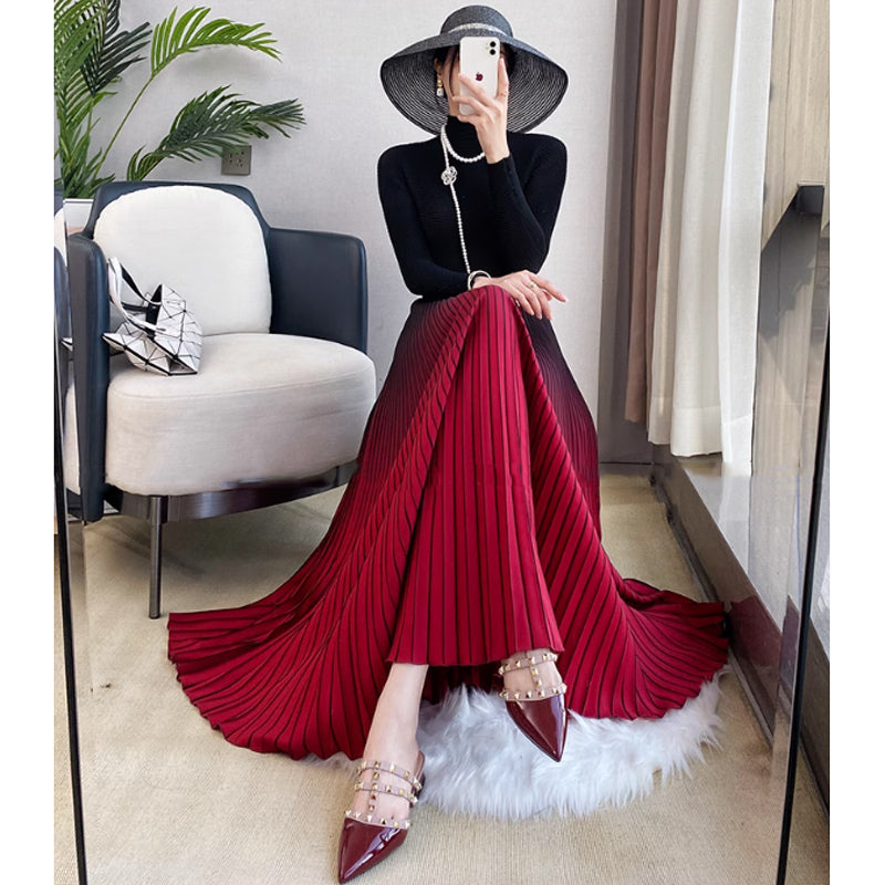 グラデーションプリーツスカート(6colors)