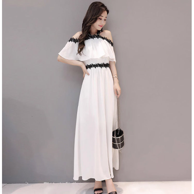 オフショルダーフレアスリーブワンピース