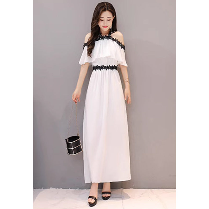 オフショルダーフレアスリーブワンピース