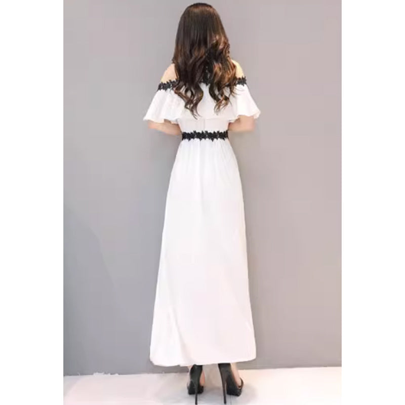 オフショルダーフレアスリーブワンピース