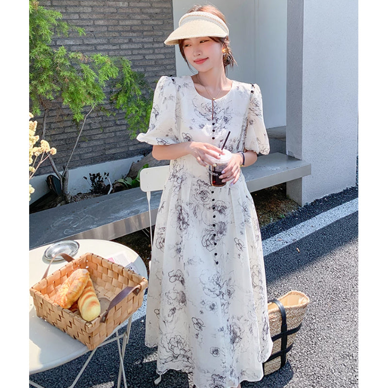 2wayショルダーフラワーワンピース