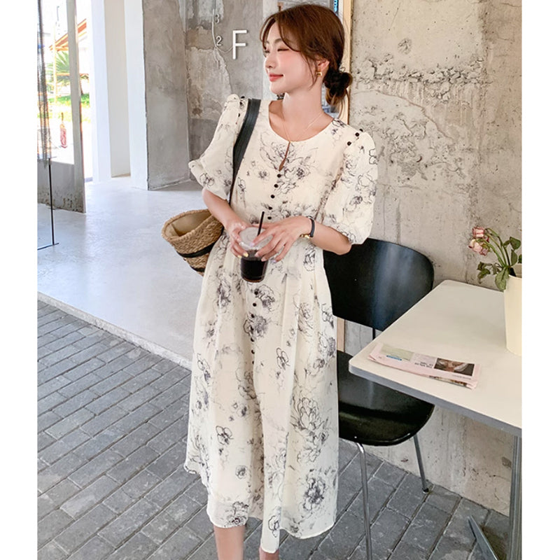 2wayショルダーフラワーワンピース