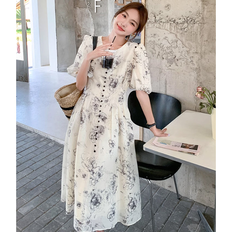 2wayショルダーフラワーワンピース