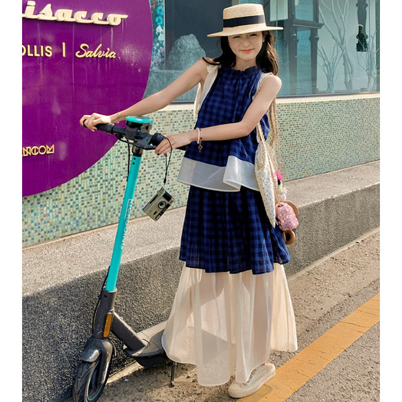 レイヤードチェックセットアップ