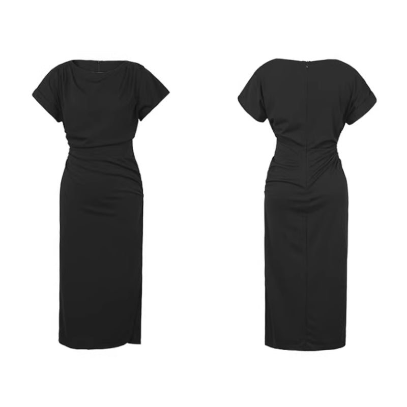 ラウンドネックサイドスリットワンピース(2colors)