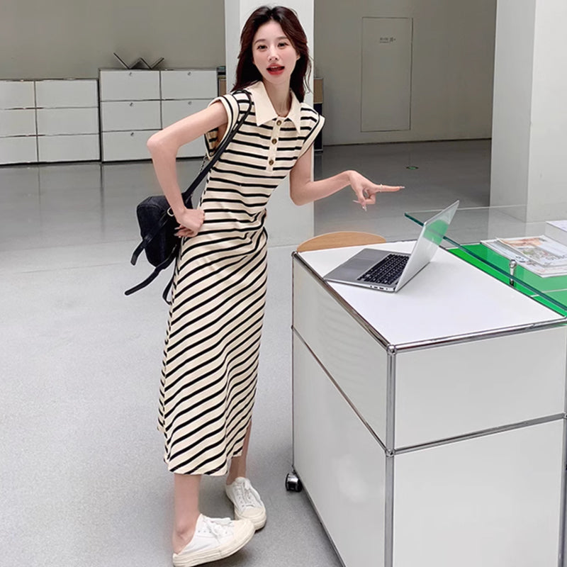 ボーダーポロワンピース