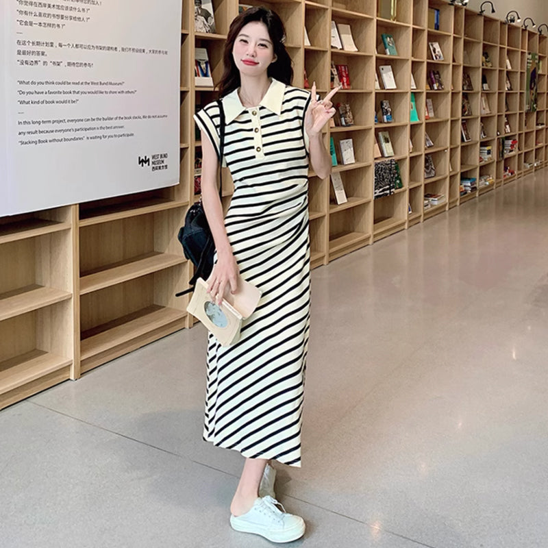 ボーダーポロワンピース