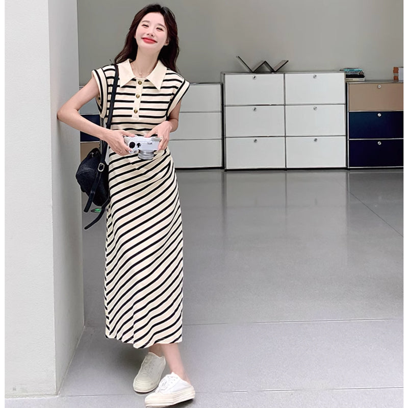 ボーダーポロワンピース