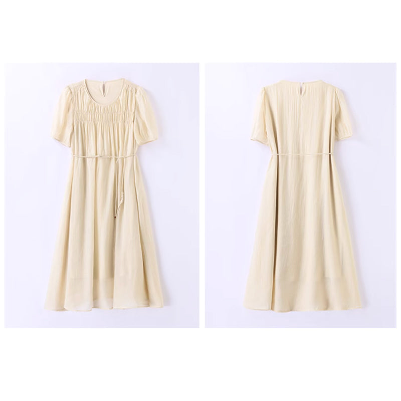 ウエストリボンギャザーワンピース(2colors)