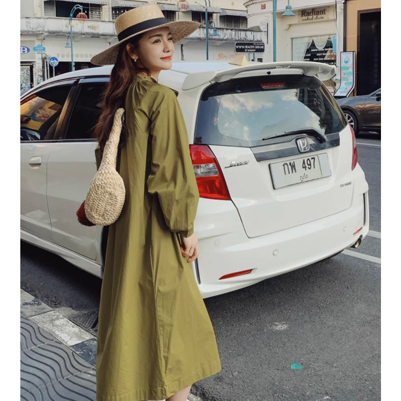 スキッパーボリュームワンピース