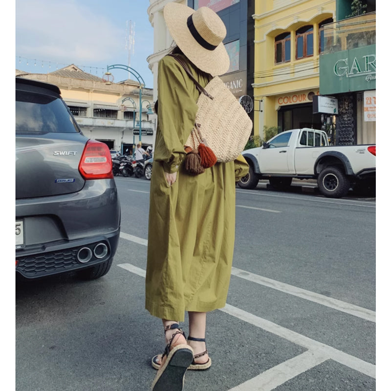 スキッパーボリュームワンピース