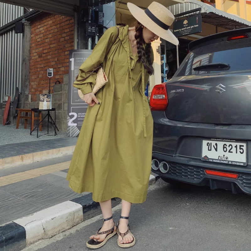 スキッパーボリュームワンピース