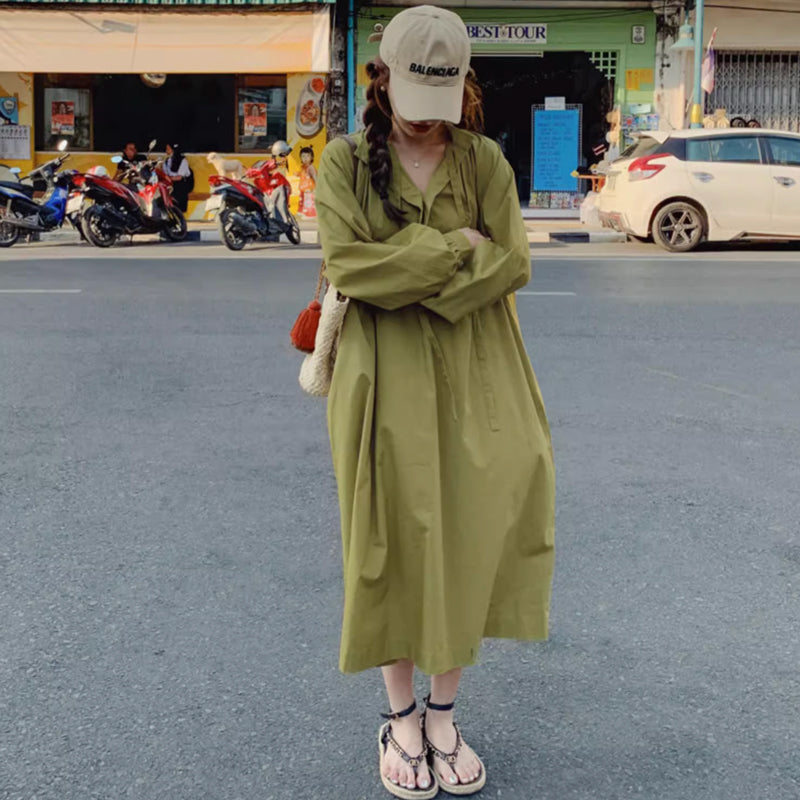 スキッパーボリュームワンピース