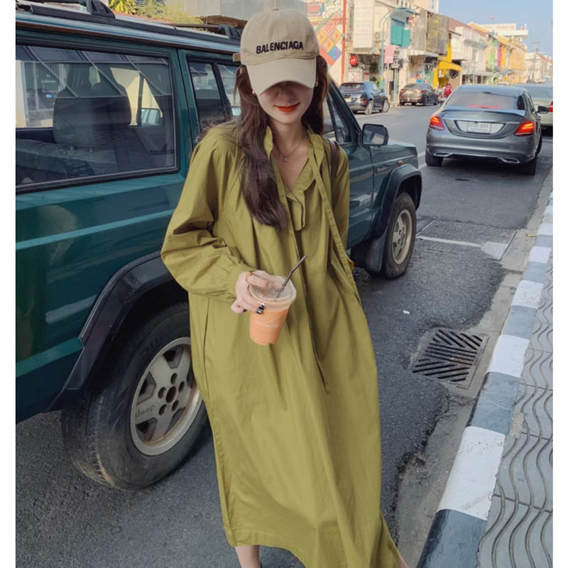 スキッパーボリュームワンピース