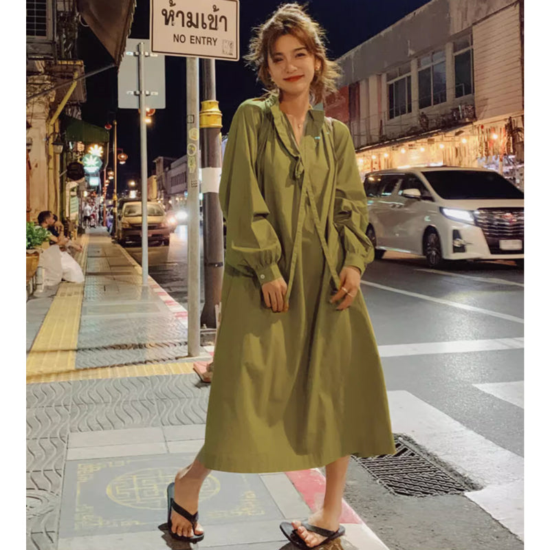 スキッパーボリュームワンピース