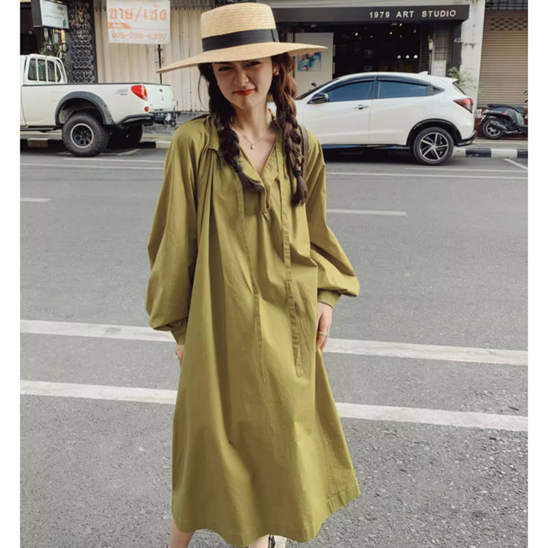 スキッパーボリュームワンピース